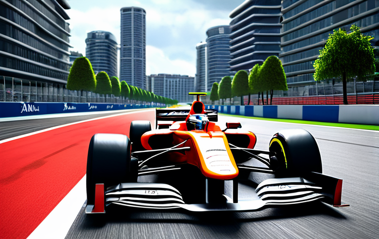 F1 주요 서킷 특징 - Monza Throwback**

"A vintage-style Formula 1 race scene at Monza, Italy. Classic race cars speeding...