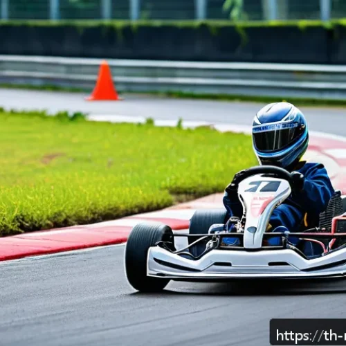 카트 레이싱 입문 가이드 - A well-maintained outdoor go-kart track in Thailand during daytime, showing smooth asphalt with clea...